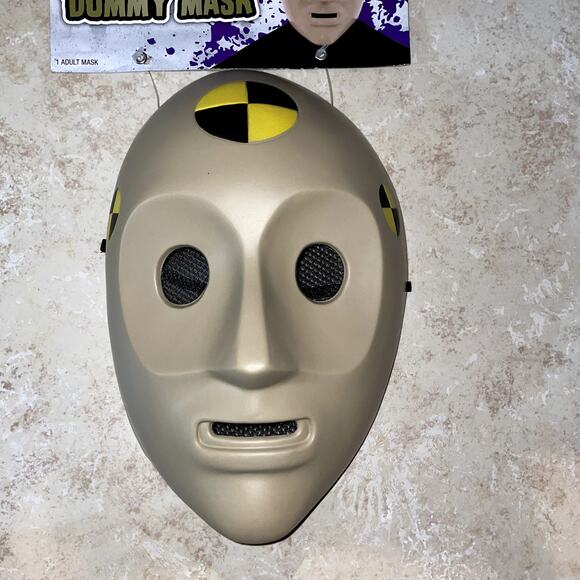 ADULT CRASH TEST DUMMY FACE MASK HALLOWEEN COSPLAY COSTUME NEW - Picture 1 of 3